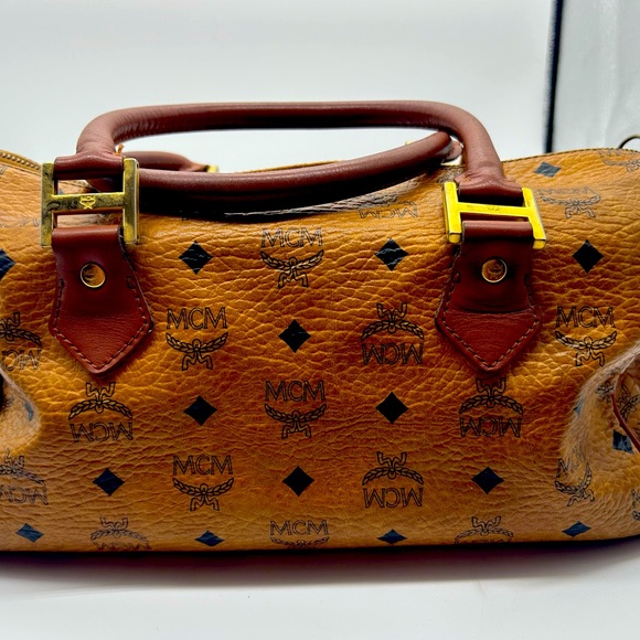 MCM VISETOS Boston bag cognac colored leather - Picture 1 of 9